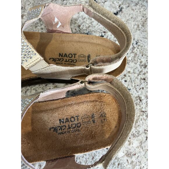 Naot Lisa Silver Threads Leather W/Microcrystals Strappy Comfort Sandals Size 11 - Picture 4 of 6